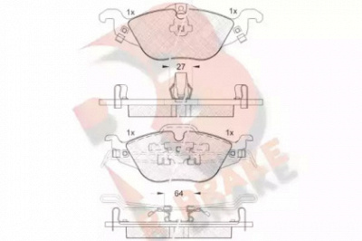 R BRAKE rb1249 -  Комплект тормозных колодок, дисковый тормоз